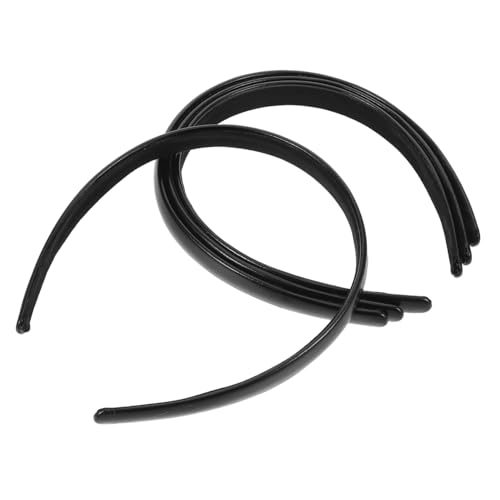 PENIKOKO 2 Stück Schwarze PU Leder Haarbänder für Damen Gepolsterte Basic Headbands Langlebige Haarschmuck Accessoires Vielseitig Kombinierbar für Alltag und Besondere Anlässe von PENIKOKO