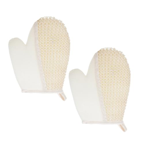 PENIKOKO 2 Stück Sisal-Handschuhe -Reinigung Badehandschuh Arbeitshandschuhe für Frauen Duschhandschuh Badeschuhe Spa -Handschuhe Schüsselhandschuhe Peeling-Handschuh Stoff von PENIKOKO