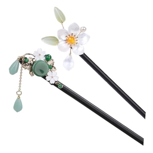 PENIKOKO 2 Stück Teiliges Chinesisches Haarnadel Vintage Haarstäbchen mit Blumen Design Eleganter Haarschmuck für Damen Geeignet für Hochzeiten Partys und Alltag Einfache Anwendung von PENIKOKO
