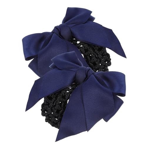 PENIKOKO 2 Stück Teiliges Haarnetz mit Schleifen Design Stark Haltender Haarklammer Professioneller Haarschmuck für Damen Geeignet für Serviceberufe Wie Krankenschwestern Kellnerinnen und von PENIKOKO