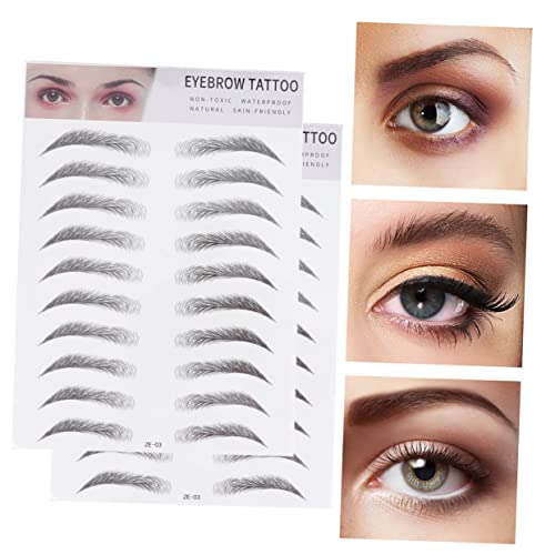 PENIKOKO 2 Stück Teiliges Imitation Augenbrauen Aufkleber Künstliche Augenbrauen Natürlicher Haar Einfaches Formen für Frauen und Männer Schnelle Anwendung Hautfreundlich und von PENIKOKO