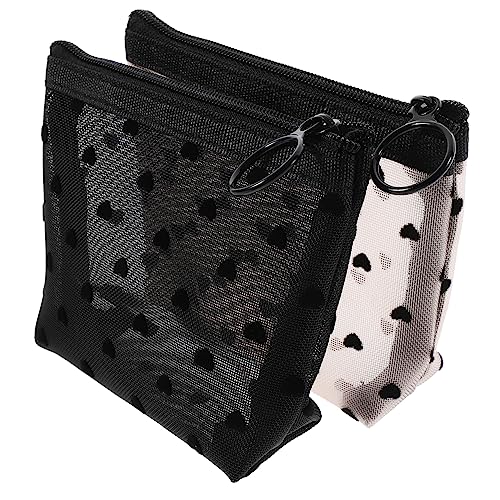PENIKOKO 2 Stück Teiliges Kosmetiktaschen für Damen Netz Toilettentaschen mit Reißverschluss Klein für Reise und Outdoor zum Verstauen von Kosmetik und Kleinigkeiten von PENIKOKO