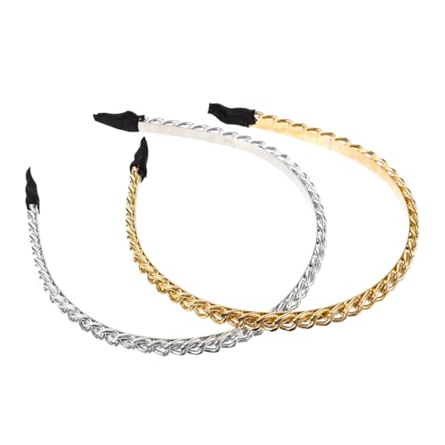 PENIKOKO 2 Stück Teiliges Metall Haarreif Damen Dünnes Ketten Stirnband in Gold und Silber Modisches Langlebiges Haarschmuck Accessoire für Partys und Besondere Anlässe PENIKOKO 2 Stück Teiliges Metall Haarreif Damen Dünnes Ketten Stirnband in Gold und Silber Modisches Langlebiges Haarschmuck Accessoire für Partys und Besondere Anlässe von PENIKOKO