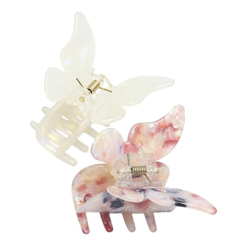 PENIKOKO 2 Stück Teiliges Schmetterling Haarklammern Mittlere Haarklammer mit Rutschfester Kralle Modische Haarspangen für Frauen und Mädchen Geeignet für Alltag und Besondere Anlässe von PENIKOKO