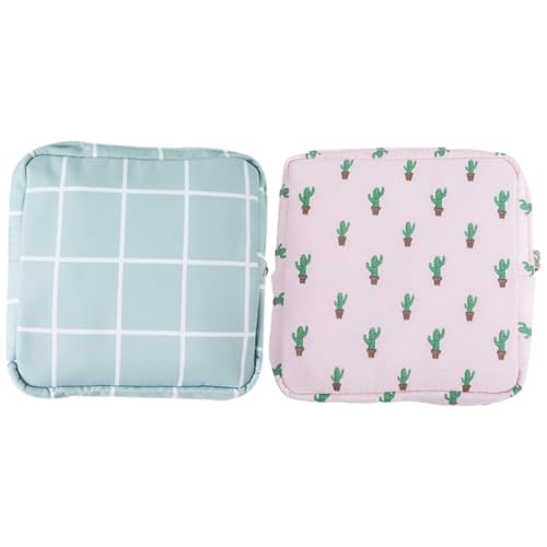 PENIKOKO 2 Stück Teiliges Tragbare Hygiene Beutel mit Reißverschluss Wasserfestes Organizer Täschchen für Damenbinden Lippenstifte Münzen Kompakte Kosmetiktasche für Reisen und Alltag Blau von PENIKOKO