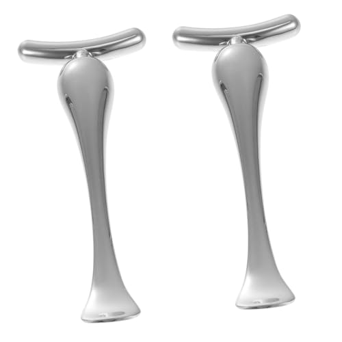 PENIKOKO 2 Stück Teiliges Zinclegierung Augencreme Massage Sticks Zweifach Nutzbare Gesichtscreme Löffel Sanfte Hautmassage Fördert Wirkstoffaufnahme Tragbar für Unterwegs und von PENIKOKO
