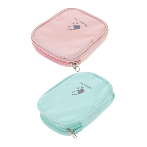 PENIKOKO 2 Stück Tragbare Medizin Aufbewahrungstasche mit Reißverschluss Leicht Verschleißfest für Outdoor Reisen Wandern Camping Notfall Haus und Büro Praktische Organizer von PENIKOKO