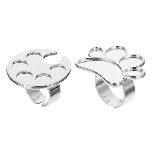 PENIKOKO 2 Stück Verstellbarer Nagellackhalter Ring aus Robustem für Fingernägel Maniküre Nageldesign Palette mit Offenem Einstellring für Damen und Herren von PENIKOKO