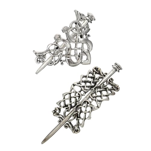 PENIKOKO 2 Stück Vintage Keltische Knot Haarspangen aus Legierung Ethnischer Haarschmuck für Frauen Mädchen und Bräute Eleganter Haarklammer dutt clip für Festliche Flechtfrisuren von PENIKOKO
