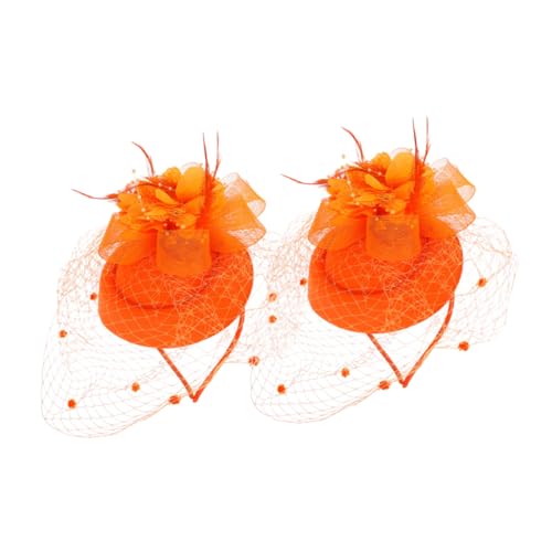 PENIKOKO 2 Stück Federhut-stirnband Aus Netzstoff Mit Federdesign Haarband Für Party Und Cosplay Kopfschmuck Als Requisite Elegantes Stirnband von PENIKOKO