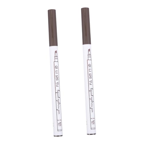 PENIKOKO 2 Stück Wasserfester Flüssiger Augenbrauenstift Mikrogezackter Spitze Präziser Eyebrow Pencil für Natürliches Microblading make up Langanhaltend und Schnell Trocknend von PENIKOKO