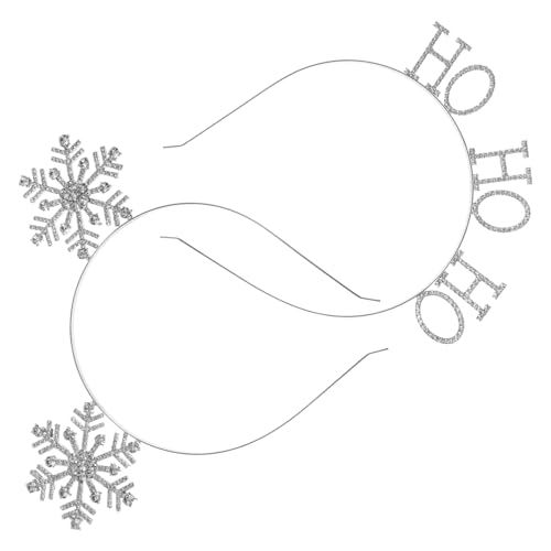 PENIKOKO 2 Stück Weihnachtlicher Haarreif mit Schneeflocken Leichtes Langlebiges Material Festliches Xmas Haar Accessoire für Weihnachtsfeiern und Winterliche Kostüme von PENIKOKO