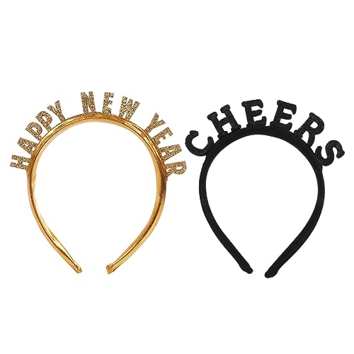 PENIKOKO 2 Stück Year Haarband Kunststoff Haarreifen mit Buchstaben Design Leichtes Langlebiges Party Accessoire für Silvester Feier Foto Requisit von PENIKOKO