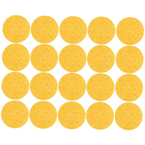 PENIKOKO 20 Stück Runde Zellulose gesichtsschwämme Weiche Wiederverwendbare Make up Entferner Schwämme Hautfreundliche Puderquasten Sanfte Reinigung und Make up Entfernung von PENIKOKO