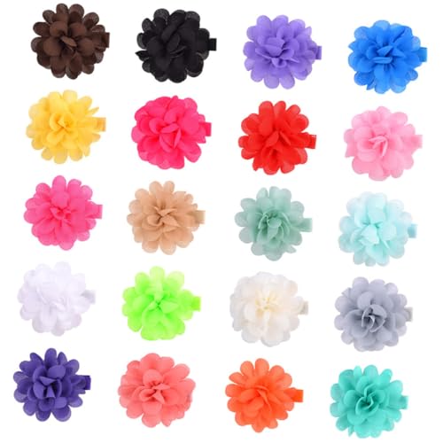 PENIKOKO 20 Stück Teiliges Blumen Haarspangen für Junge Mädchen Kleine Stoff Haarklammern in Verschiedenen Farben Niedliche Haarschmuck für Mädchen für Alltag und Besondere Anlässe von PENIKOKO