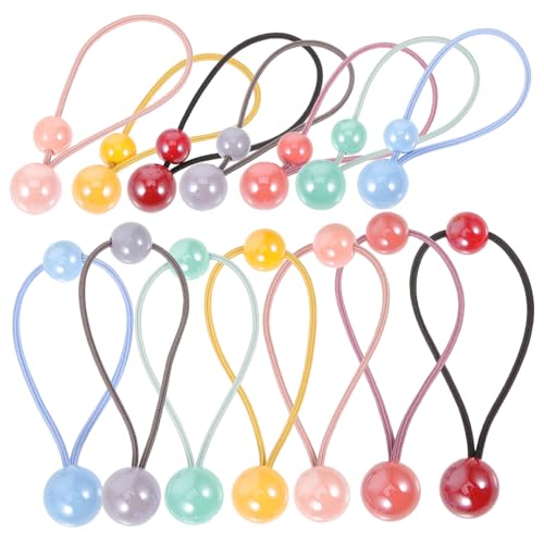 PENIKOKO 28 Stck Teiliges Mädchen Haargummi Elastische Haarschleifen mit Doppelball Design Bunte Haargummis für Ponytails und Dutt Geeignet für Dickes und Dünnes Haar Haarschmuck von PENIKOKO