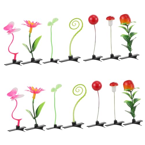 PENIKOKO 28 Stück Teiliges Haarklammern mit Simulation Pflanzenmotiv Bunte Kreative Haarspangen für Mädchen Party Accessoires Vielseitige Haarschmuckclips mit Blumen und Fruchtdesigns für von PENIKOKO