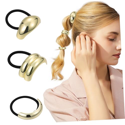 PENIKOKO 3 Metall Haargummi Elastisch Stilvoll Robust Ponytail Holder Vielseitig Schmuck für Alltag Party Hochzeit PENIKOKO 3 Metall Haargummi Elastisch Stilvoll Robust Ponytail Holder Vielseitig Schmuck für Alltag Party Hochzeit von PENIKOKO