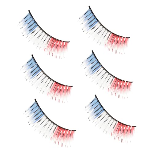 PENIKOKO 3 Paare Bunte Halloween Fake Eyelashes Leichte Farbige Lockige Kunstwimpern für Karneval Bühne Performance Pack Zufälliger Stil Sichere Fasermaterialien Damen von PENIKOKO