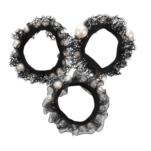 PENIKOKO 3 Stück Elastische Haarbänder Mit Perlen Für Mädchen Dekorative Haarseile Hohe Elastizität Nahtlose Haargummis Haarschmuck Für Dickes Haar Für Alltag Und Besondere Anlässe von PENIKOKO