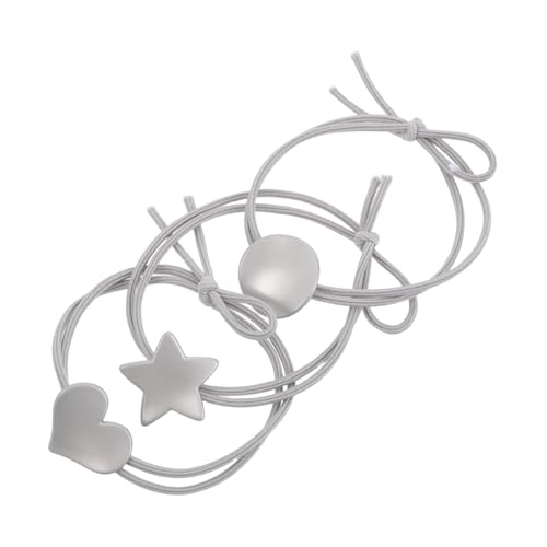 PENIKOKO 3stücke Handgefertigte Haargummi-armband Mit Rund Und Herzformen Aus Weichem Material Für Täglichen Gebrauch Haarschmuck Für Kleinkinder Und Mädchen Spurlose Haargummis Zum von PENIKOKO
