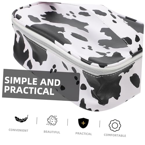 PENIKOKO 3 Stück Großes Teiliges Reise Kosmetiktaschen mit Kuhmuster Leichtes PVC Vielseitiger Kulturbeutel für Damen Praktischer Schmink und Toilettenartikel Organizer von PENIKOKO