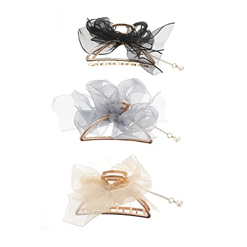 PENIKOKO 3 Stück Haarklammern Große Haarklammer mit Dekorativem Schleifen Design für Dickes Haar Haarschmuck für Damen zum Make Up für Besondere Anlässe von PENIKOKO