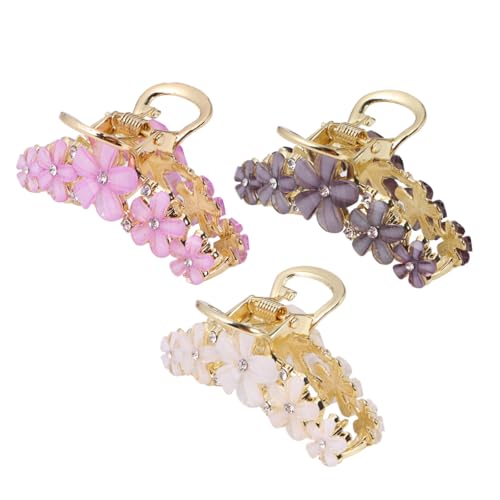 PENIKOKO 3 Stück Teiliges Haarklammer mit Funkelnden Kristallblumen Langlebige Haarkrallen Modische Haarspangen für Damen Geeignet für Anlässe und Outfits von PENIKOKO