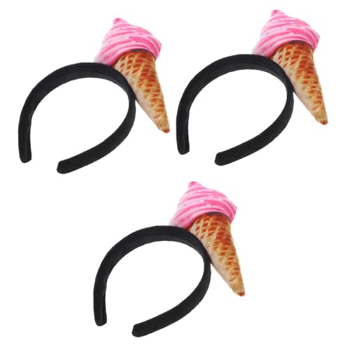 PENIKOKO 3 Stück Teiliges Make Up Haarband aus Langlebigem Elastischem Stoff mit Niedlichem Eiscreme Design Vielseitig für Gesichtsreinigung Styling und Spa Anwendungen Komfortabel und von PENIKOKO
