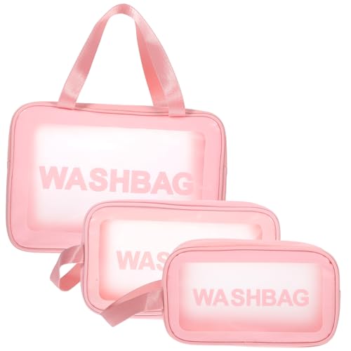 PENIKOKO 3 Stück Teiliges Wasserdichtes Kulturbeutel Große Kapazität Reise Make Up Taschen aus Dickem Material für Frauen Praktische Kosmetiktaschen in Kirschblütenrosa für Reise PENIKOKO 3 Stück Teiliges Wasserdichtes Kulturbeutel Große Kapazität Reise Make Up Taschen aus Dickem Material für Frauen Praktische Kosmetiktaschen in Kirschblütenrosa für Reise von PENIKOKO