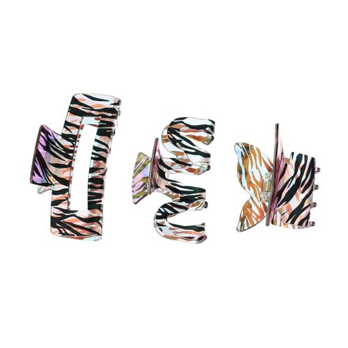 PENIKOKO 3 Stück Teiliges Zebra Muster Haarklammern aus Acryl Geometrische Haarklammern in Schmetterlings und Großer Quadratischer Form Damen Haar Accessoire für Haarstile Einfache PENIKOKO 3 Stück Teiliges Zebra Muster Haarklammern aus Acryl Geometrische Haarklammern in Schmetterlings und Großer Quadratischer Form Damen Haar Accessoire für Haarstile Einfache von PENIKOKO