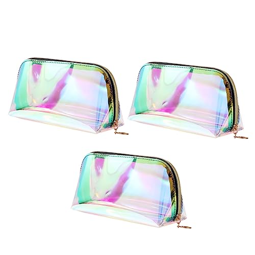 PENIKOKO 3 Stücke Kosmetiktasche Satz Transparent Reise Kulturtasche für Damen Make Up Aufbewahrungstasche mit Reißverschluss von PENIKOKO