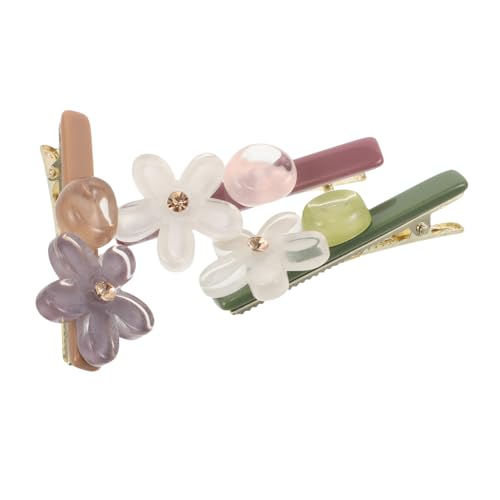 PENIKOKO 3 Stück Transparente Blumen Haarklammern für Damen Schonend Am Haar Stilvolle Haarspangen Vielseitig für Stirnfransen und Seitensträhnen Geeignet für Feines Dickes und Lockiges von PENIKOKO