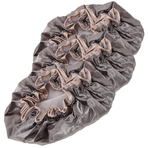 PENIKOKO 3 Stück Wiederverwendbare Duschhauben Damen Doppellagig Elastisch Peva Graue Badekappen Haarschonend Vielseitig für Spa Make Up und Haarschutz Badezimmer Alltag von PENIKOKO