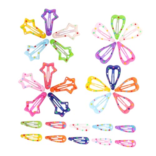 PENIKOKO 30 Stück Teiliges Bunte Haarspangen für Mädchen Leichte Snap Clips aus Sicherem Griff für Zartes Haar Vielseitige Farben für Alltag und Besondere Anlässe Dekorative Haarklammern von PENIKOKO