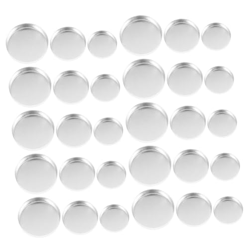 PENIKOKO 30 Stück Teiliges Runde Lidschatten pfannen Aluminium Leer Kosmetik Makeup Paletten DIY Kompakt Vielseitig Robust Stilvoll Geschenk für Frauen von PENIKOKO