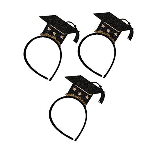 PENIKOKO 3stücke Mini Arzthut Haarreif Glitzer Abschluss Kopfbedeckung Party Haaraccessoire Goldfarben Für Abschlussfeiern Und Partys von PENIKOKO