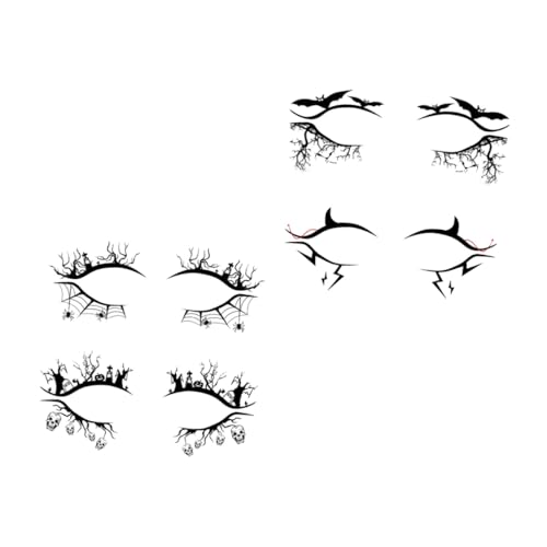 PENIKOKO 4 Paare Halloween Eyeliner Aufkleber Party Dekorative Augen Tattoos Wiederverwendbar Einfach Aufzutragen Für Karneval Cosplay Tanzparty Make Up von PENIKOKO