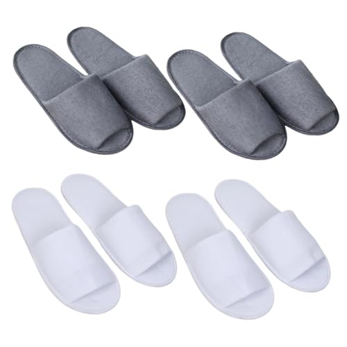 PENIKOKO 4 Paare Herren Einweg Faltbare Slipper Offene Zehen Tragbare Hotelslipper für Reise und Gäste Weiß Leicht Atmungsaktiv Komfortabel von PENIKOKO