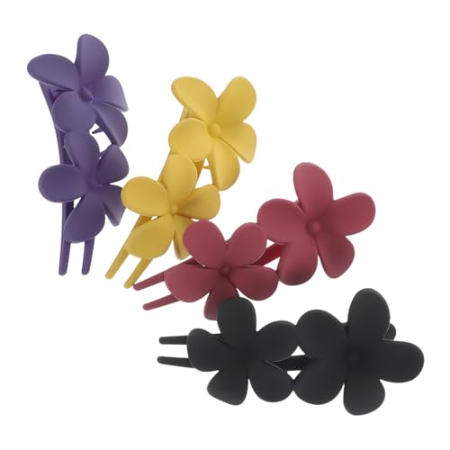 PENIKOKO 4 Stck Teiliges Blumen Haarspangen Große Rutschfeste Haarklammern für Damen Dekorative Haaraccessoires in Schwarz und Senfgelb für Täglichen Gebrauch und Besondere Anlässe von PENIKOKO