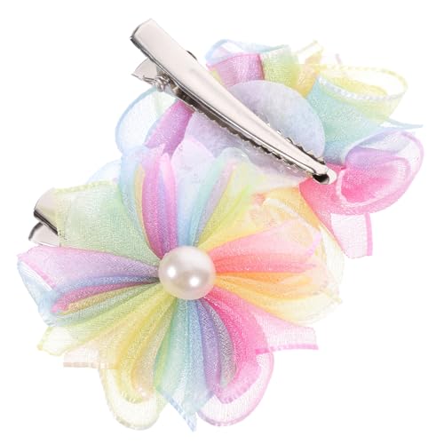 PENIKOKO 4 Stück Bunte Perlen blumen Haarspangen für Mädchen Niedliche Haarschmuck Clips Vielseitig für Alltag Geburtstag Cosplay Geschenk für Teens von PENIKOKO