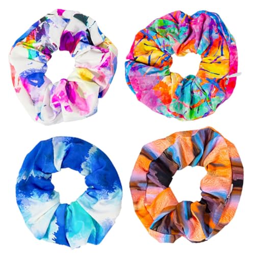 PENIKOKO 4 Stück Elastische Haargummis mit Reißverschluss tasche Praktische Scrunchies für Damen Multifunktionale Ponytail halter mit Verstecktem Aufbewahrungsfach Modischer Haarschmuck PENIKOKO 4 Stück Elastische Haargummis mit Reißverschluss tasche Praktische Scrunchies für Damen Multifunktionale Ponytail halter mit Verstecktem Aufbewahrungsfach Modischer Haarschmuck von PENIKOKO