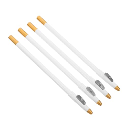 PENIKOKO 4 Stück Eyeliner Augenbrauenstift Set Bartformstift Bartstift kosmetischer Make-up-Vorräte Augenbrauenschärfer Bartführer Friseur Stift Make -up - Holz Weiß von PENIKOKO