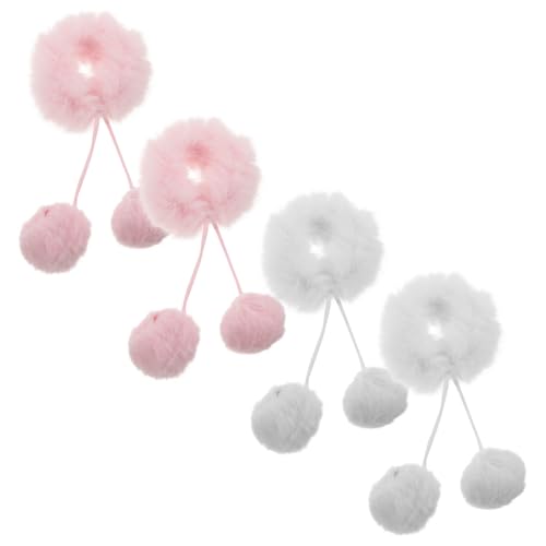 PENIKOKO 4 Stück Flauschige Haargummis für Mädchen Weiche Plüsch Haarschleifen mit Pompon Design Sanfte Elastische Haargummis für Zöpfe Dutt und Pferdeschwanz Kuschelige Herbst Accessoires PENIKOKO 4 Stück Flauschige Haargummis für Mädchen Weiche Plüsch Haarschleifen mit Pompon Design Sanfte Elastische Haargummis für Zöpfe Dutt und Pferdeschwanz Kuschelige Herbst Accessoires von PENIKOKO