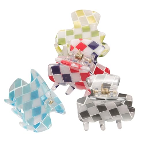 PENIKOKO 4 Stück Kleine Quadratische Haarklammern aus Acryl Rutschfest und Strapazierfähig in Grün Blau Rot für Dünnes und Dickes Haar Modische Haarklammern für Frauen und Mädchen von PENIKOKO