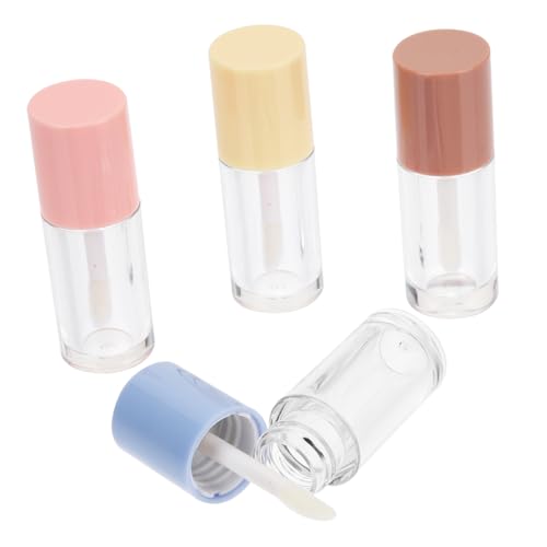 PENIKOKO 4 Stück Leere Lip Gloss Tubes Transparente Behälter für Lippenpflege Wiederverwendbar für DIY Lippenbalsam und Gloss mit Präziser Anwendung Farblich Sortiert Zufällige Farbe von PENIKOKO