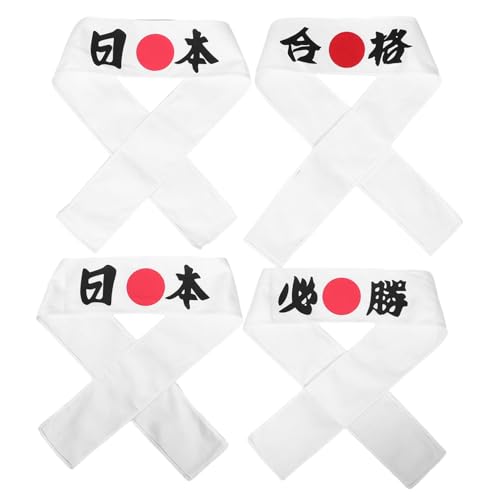 PENIKOKO 4stücke Japanisches Karate-stirnband Zum Binden Koch-stirnband Aus Stoff Karate-kopfbedeckung Für Sport Und Halloween Schweißableitendes Stirnband Waschbare Stirnbänder Für von PENIKOKO