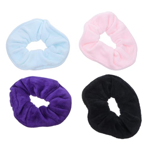 PENIKOKO 4 Stück Teiliges Haargummi aus Saugfähiger Mikrofaser Weiche Elastische Haarbänder für Frauen in Mehreren Farben Schonend zu Haar und Haut Geeignet für Pferdeschwanz Dutt und von PENIKOKO