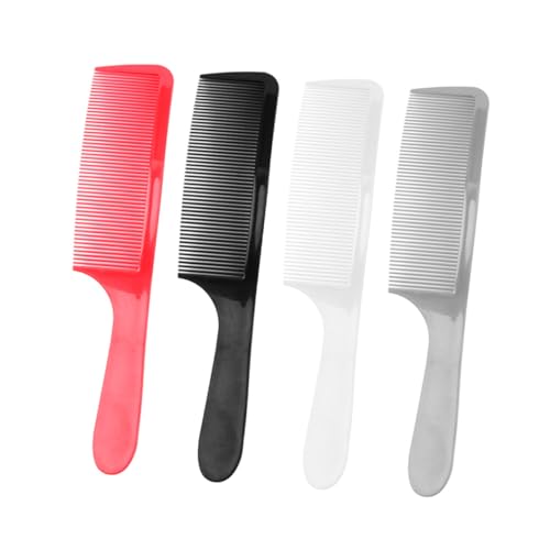 PENIKOKO 4 Stück Teiliges Herren Haarschneidekamm Gebogener Barber Comb Feinzahnig Langlebig Leicht für den professionellen Gebrauch und Private Anwendung in Rot von PENIKOKO