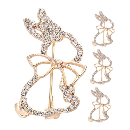 PENIKOKO 4 Stück Teiliges Kaninchen Brosche für Frauen Schmuck für Kleidung Accessoires Stilvolle Tier Anstecknadel für Anzüge Jacken Einzigartiges Design von PENIKOKO
